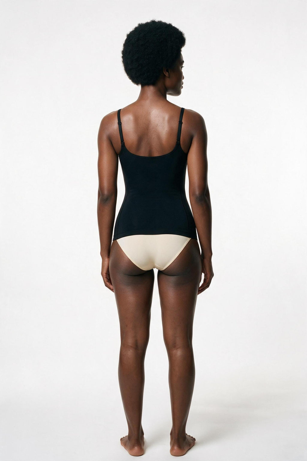 The Scoop Cami in black, back view