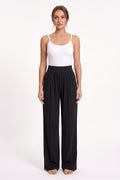 The Wide-Leg Trouser in black, front view