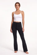 The Flare Legging in black, front view