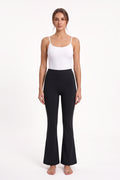 The Smooth Flare Legging in black, front view