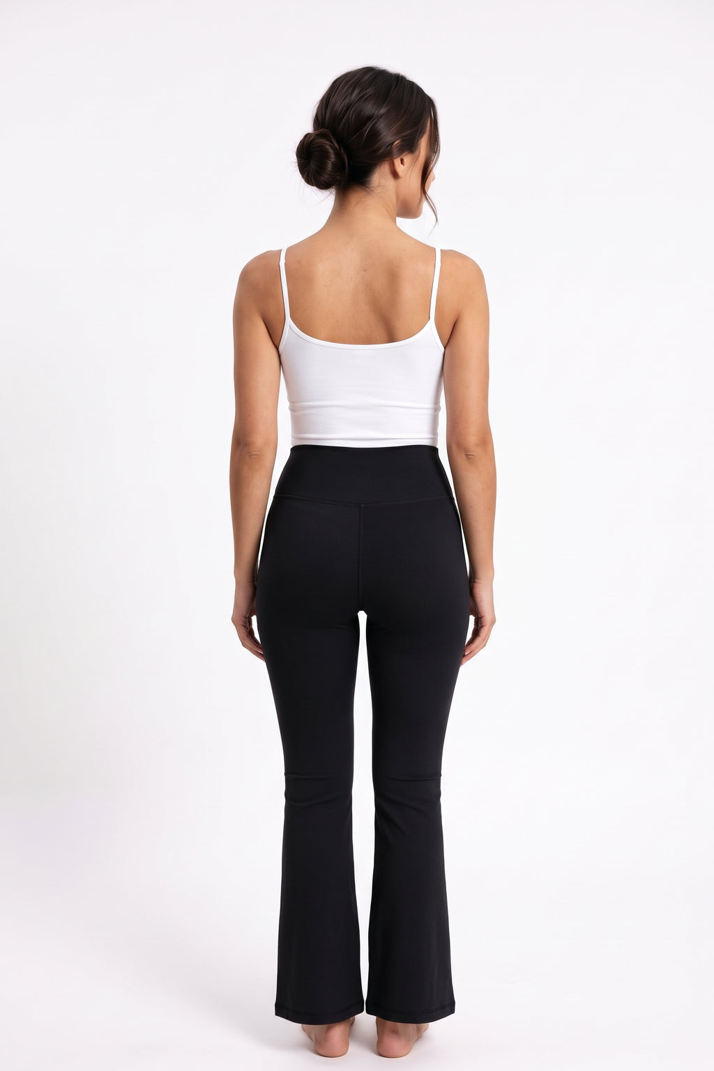 The Smooth Flare Legging in black, back view