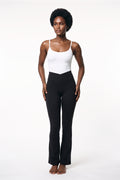 The Contour Flare Legging in black, front view