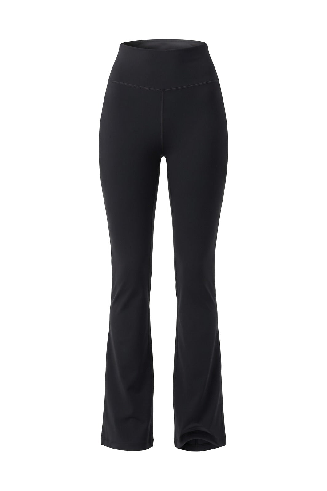 The Contour Flare Legging in black, shown on an invisible form